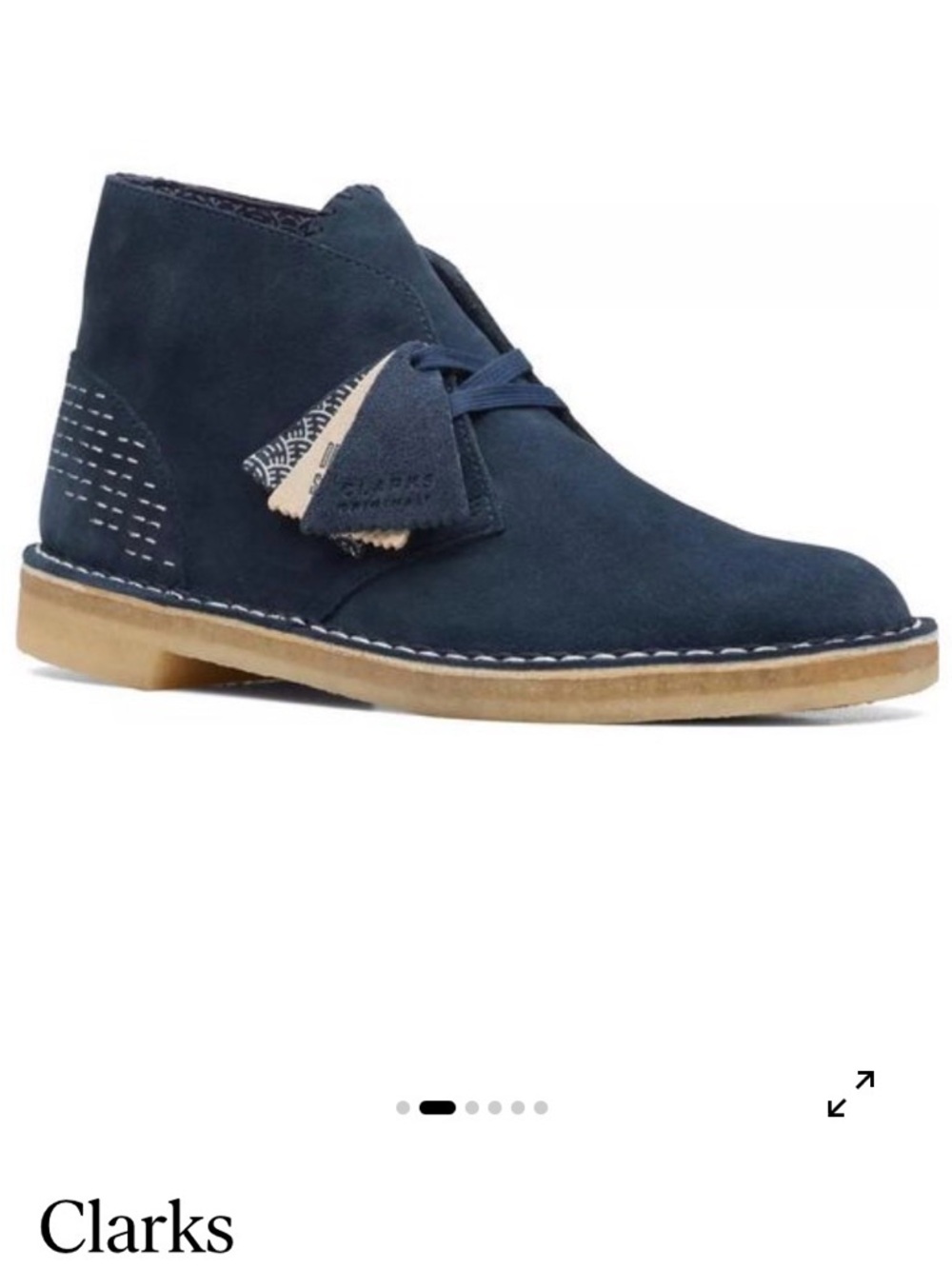 Clarks Navy Suede Chukka Boots with Crepe-Style Sole